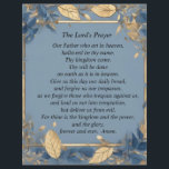 The Lord's Prayer Flyer<br><div class="desc">The Lord's Prayer,  this beautiful Christian design features a blue and gold leaves wreath with the Lord's prayer in a beautiful,  elegant script.</div>