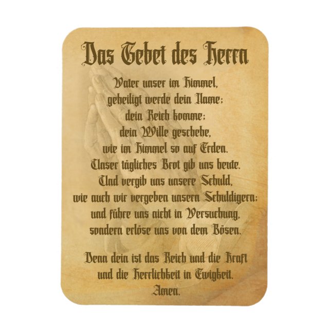 The Lord's Prayer (German) Magnet (Vertical)