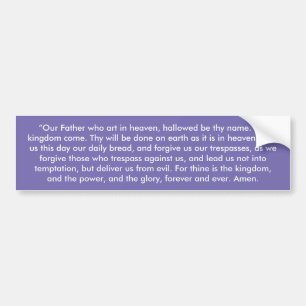 "The Lord's Prayer" Inspirational Bumper Sticker