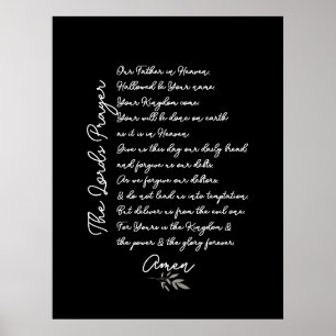The Lord's Prayer Leaf Art Christian  Poster