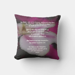 The Lord's Prayer Our Father Clematis    Cushion