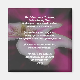 The Lord's Prayer Our Father Clematis Magnet