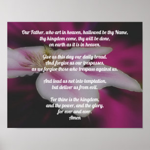 The Lord's Prayer Our Father Clematis Poster