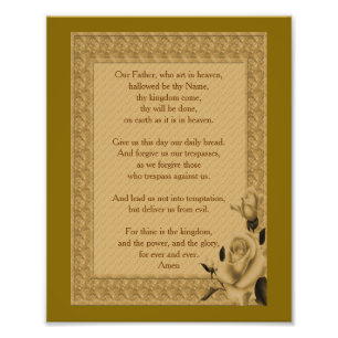 The Lord's Prayer Our Father Rosebud 8x10 Photo Print