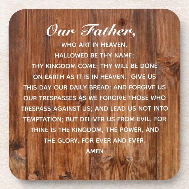 The Lord's Prayer Our Father Who Art in Heaven Coaster (Front)