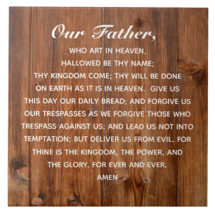 The Lord's Prayer Our Father Who Art in Heaven Tile