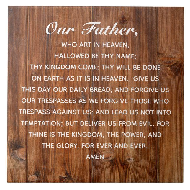 The Lord's Prayer Our Father Who Art in Heaven Tile (Front)