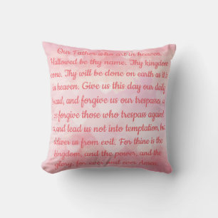 The Lord's Prayer Pink Cushion