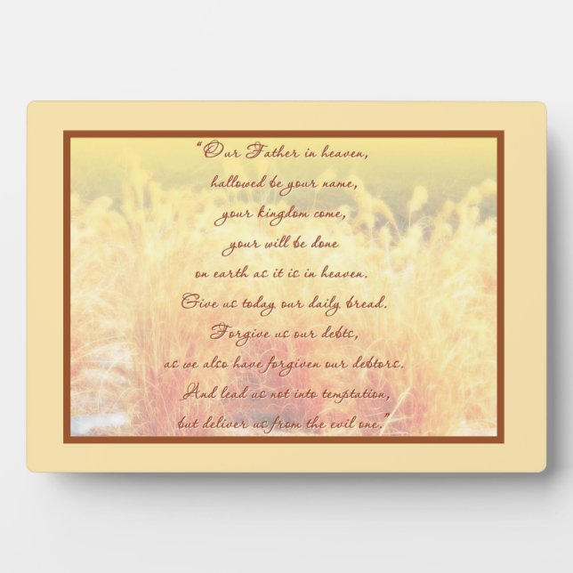The Lord's Prayer  Plaque (Front)
