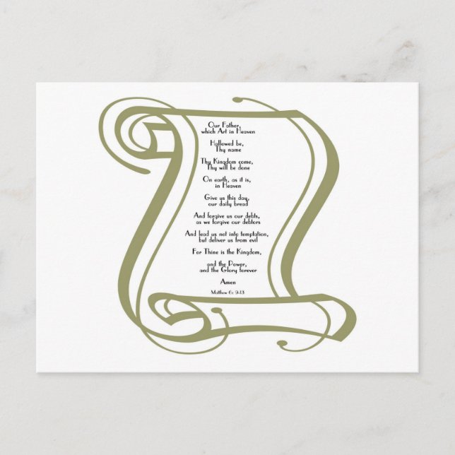 The Lords Prayer Postcard (Front)