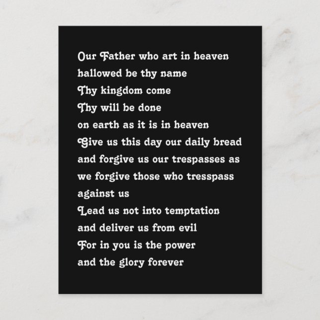 The Lord's Prayer Postcard (Front)