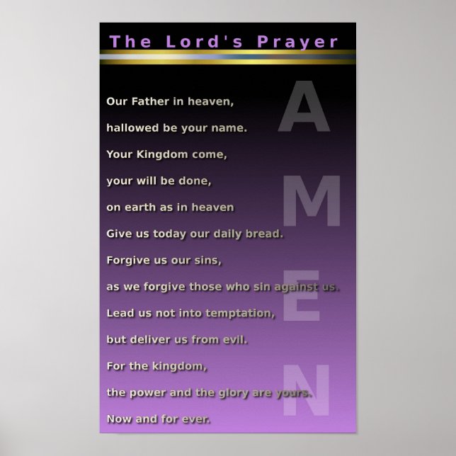 The Lord's Prayer Poster (Front)