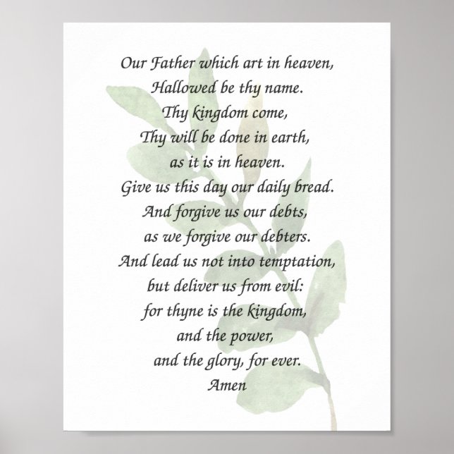 The Lords prayer Poster (Front)
