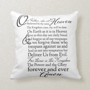 The Lords Prayer Scripture Bible Verse Pillow