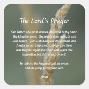 The Lord's Prayer Square Sticker