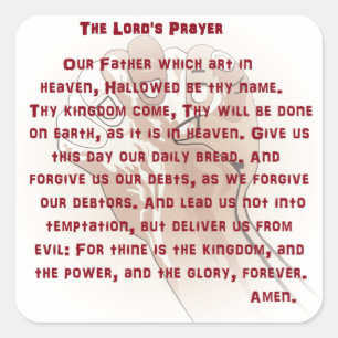 The Lord's Prayer Square Sticker