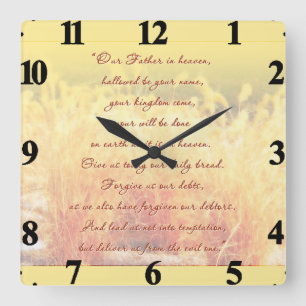 The Lord's Prayer Square Wall Clock