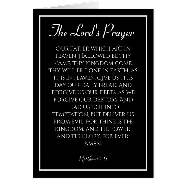 The Lord's Prayer Sympathy Card (Front)