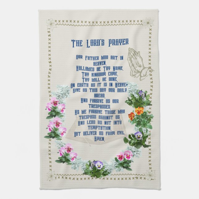 The Lord's Prayer  Tea Towel (Vertical)