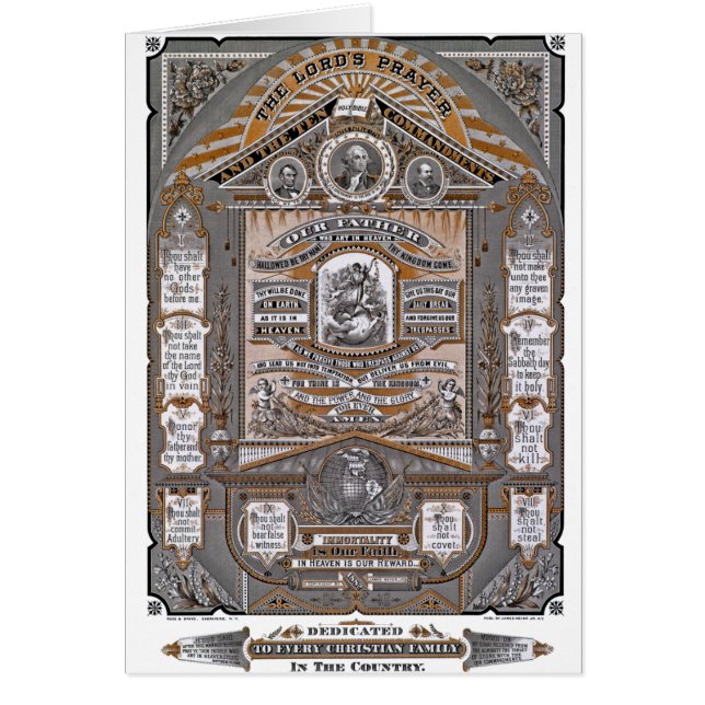 The Lord's Prayer vintage engraving (ORANGE) (Front)