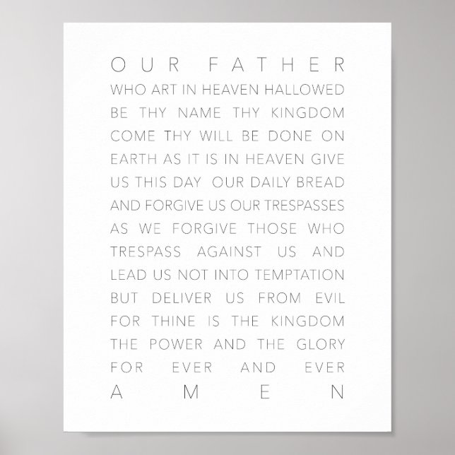 The Lord's Prayer White Poster (Front)