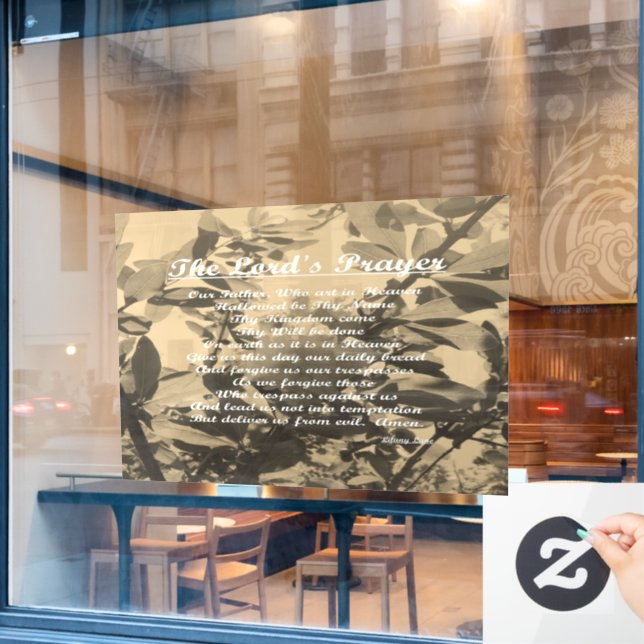 The Lords Prayer Window Cling (Cafe Window)