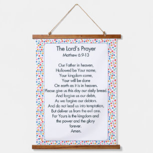 The Lord's Prayer with Dots Border Hanging Tapestry