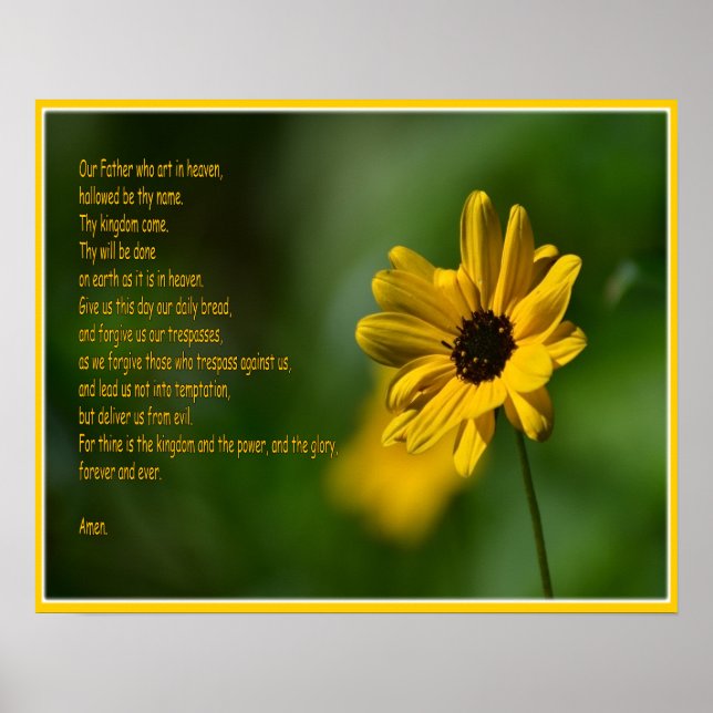 The Lord's Prayer with flower Poster (Front)
