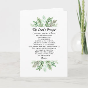 The Lord's Prayer with Greenery ~ Matthew 6:9-13 Card