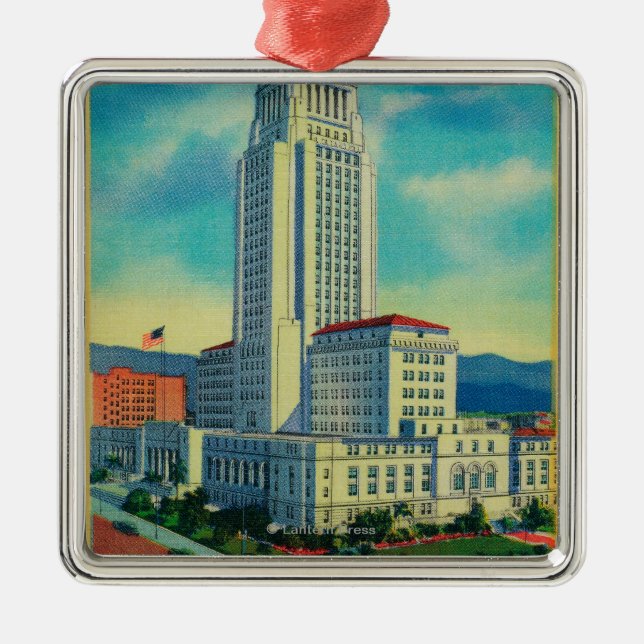 The Los Angeles City Hall Metal Tree Decoration (Front)