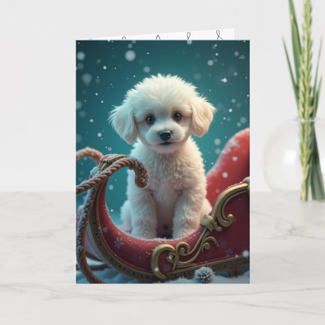 The loss of a pet dog at christmas invitation (Front)