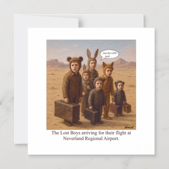 The Lost Boys arriving for their flight Magnetic Invitation (Front)