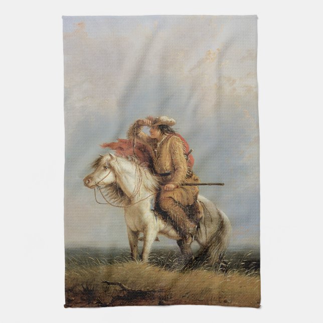 The Lost Greenhorn, Lost on the Prairie by Miller Tea Towel (Vertical)
