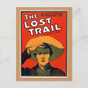 The Lost Trail Vintage Theatre Poster Postcard