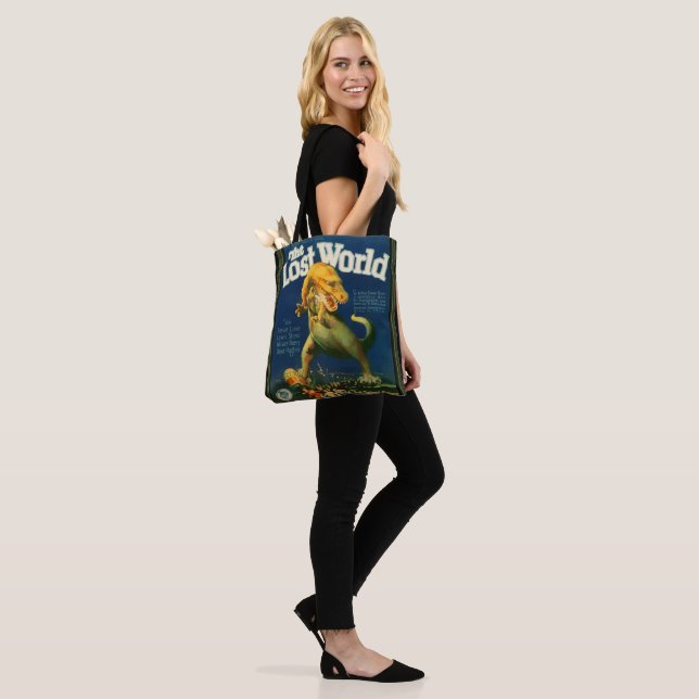 The Lost World Denim Jacket Tote Bag (On Model)