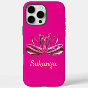 The lotus flower personalised iPhone 16 pro max case