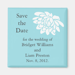 The Lotus Flower Save the Date Magnet (turquoise)
