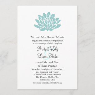 The Lotus Flower Wedding invitation (turquoise)