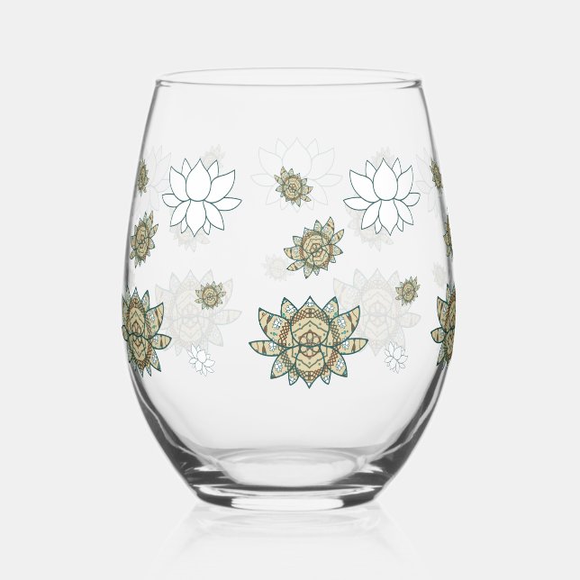 The Lotus Stemless Wine Glass (Front)