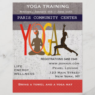 The Lotus. The Warrior. Cute Exercise Yoga Flyer