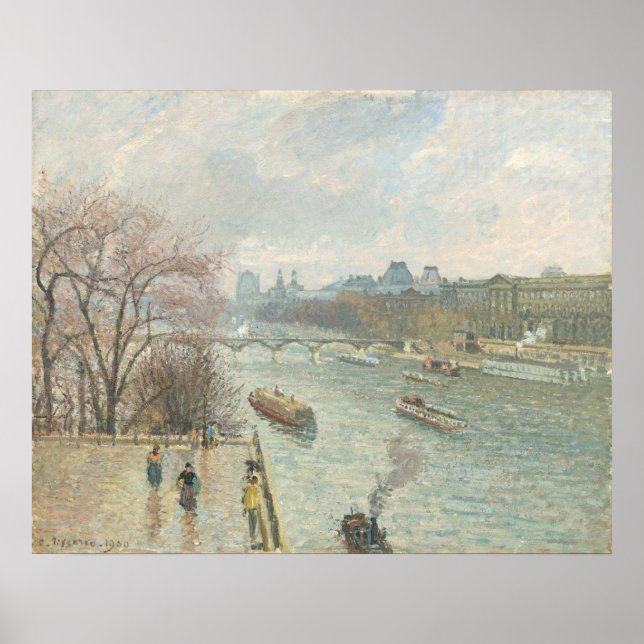 The Louvre, Afternoon - Camille Pissarro Fine Art Poster (Front)