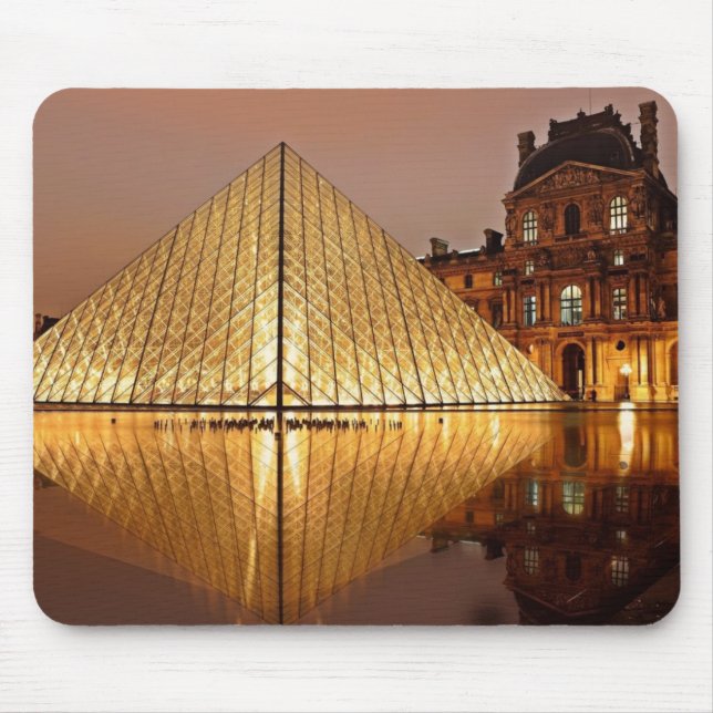 The Louvre gallery, Paris at night Mouse Mat (Front)