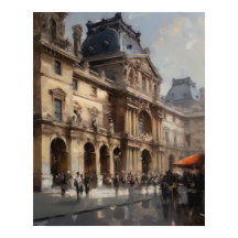 The Louvre Paris France Landscape Art Print Poster