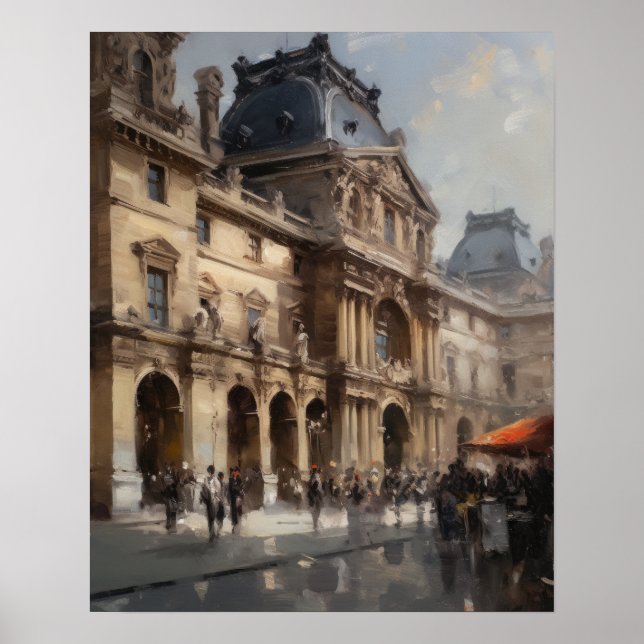 The Louvre Paris France Landscape Art Print Poster (Front)