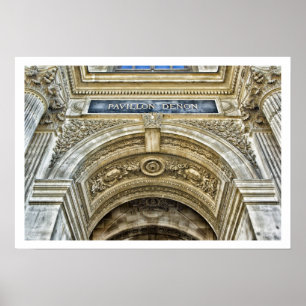 The Louvre, Pavillon Denon Archway, Paris Poster