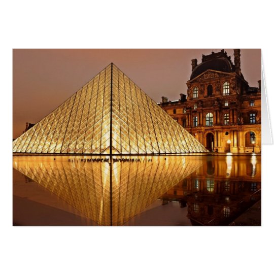 The Louvre Pyramid in the courtyard of the Louvre Card
