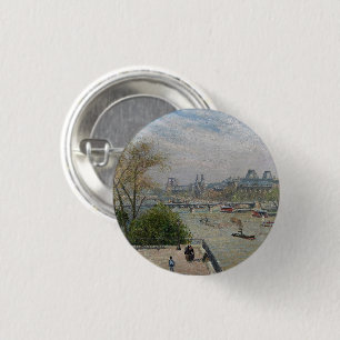 The Louvre, Spring Camille Pissarro 3 Cm Round Badge