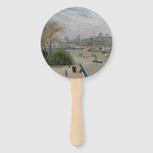 The Louvre, Spring Camille Pissarro Hand Fan