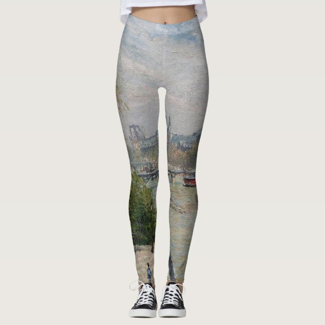 The Louvre, Spring  Camille Pissarro Leggings (Front)
