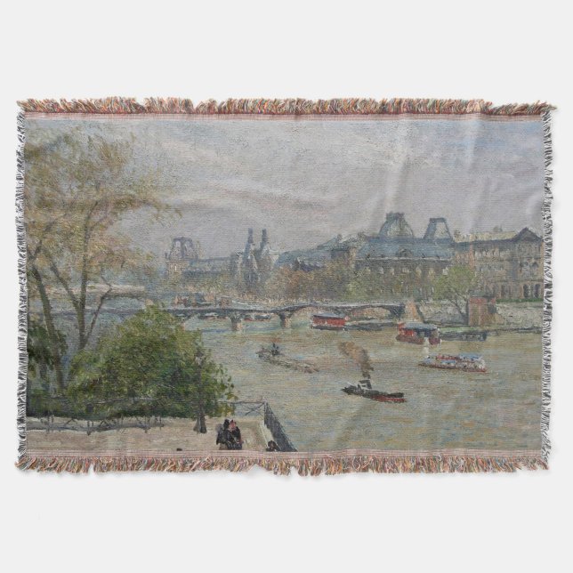The Louvre, Spring  Camille Pissarro    Throw Blanket (Front)